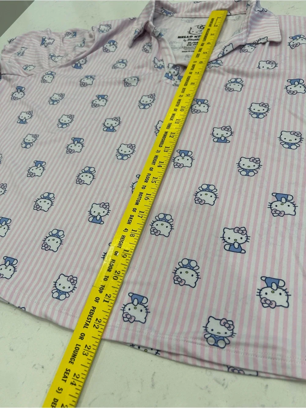 Hello Kitty Pale Pink Striped Short Pajama Set with Character Print